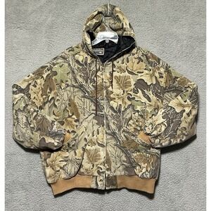 Vintage Dunbrooke Camo Hooded 90s Jacket Hunting Outdoors Y2K Size XL